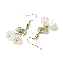 アクリルダングルピアス  304ステンレススチールピアスフック付き  花  ゴールドカラー  46x20mm&nbsp;EJEW-JE06145