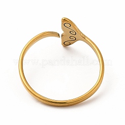 201ステンレススチール製ホエールテールオープンカフリング（女性用）  ゴールドカラー  内径：18mm&nbsp;RJEW-K239-01G-1