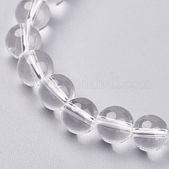 天然水晶ストレッチブレスレット  ラウンド  48mm（1-7/8インチ）  ビーズ：8mm&nbsp;X-G-N0268-02