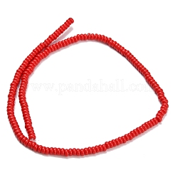 合成ターコイズビーズ連売り  ロンデル  染め  レッド  4x1.5mm  穴：0.7mm  約155個/連  14.96''（38センチメートル）&nbsp;G-L635-A10-4x2mm-02