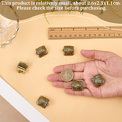 真鍮製のカメのディスプレイ装飾6個  ホームオフィスの装飾用  アンティーク黄金  26x21x11mm&nbsp;DJEW-FG0001-44