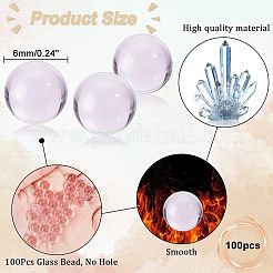ガラスビーズ100個。  穴がない  ラウンド  アザミ  6mm&nbsp;GLAA-NB0001-52C