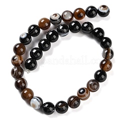 天然の瑪瑙ビーズ連売り  縞瑪瑙ビーズ  染め＆加熱  ラウンド  13mm  穴：1.8mm  約31個/連  15.63''（39.7センチメートル）&nbsp;G-NH0019-F01-01