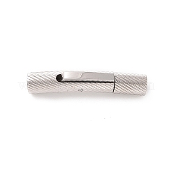 変色防止コラム 304 ステンレススチール製バヨネットネックレス留め具  ステンレス鋼色  28x7x5mm  穴：3mm&nbsp;STAS-O035-3mm-03