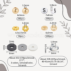 DIYジュエリー作りの発見キット  CCB プラスチックラウンド、アクリル文字、ポリマークレイディスクビーズを含む  ミックスカラー  6~7x0.5~5mm  穴：1.5~2.2mm&nbsp;DIY-NB0010-05