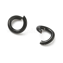 304ステンレススチールオープン丸カン  イオンプレーティング（ip）  丸いリング  ブラック  20ゲージ  4x0.8mm  内径：2.4mm&nbsp;STAS-R060-4x0.8-EB