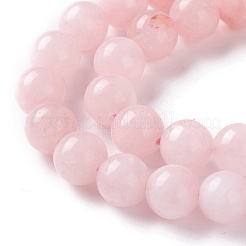 ナチュラルホワイトジェイドイミテーションピンクオパールビーズ連売り  ラウンド  染め  6mm  穴：1~1.2mm  約61個/連  14.76''（37.5センチメートル）&nbsp;G-I299-F05-6mm