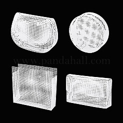 4 種類のプラスチックメッシュシート  DIY 財布作り  混合図形  ホワイト  185~590x55~400x1.5mm&nbsp;FIND-TA0006-66