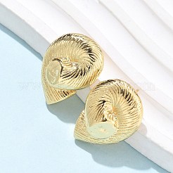 真鍮製スタンドピアス  巻き貝  18KGP本金メッキ  23x17.5mm&nbsp;EJEW-Q017-06G