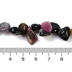 天然のマルチカラートルマリンナゲットビーズ連売り  7.5~11.5x9~13x4~6.5mm  穴：0.8~1mm  約62~68個/連  14.96~15.55''（38~39.5センチメートル）&nbsp;G-B125-A12-01