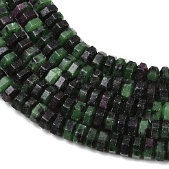 天然石ルビーインゾイサイトビーズ連売り  多面カット  六角  6x6x3mm  穴：0.8mm  約108個/連  14.72~14.80''（37.4~37.6センチメートル）&nbsp;G-G317-A21-3X6MM