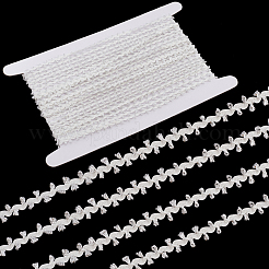 10ヤードのポリエステル製ゴールドメタリックウェーブレースリボン  衣類用アクセサリー  銀  1/4インチ（7mm）  約10ヤード（9.14m）/バッグ&nbsp;OCOR-GF0003-81B