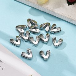 ブレスレット時計バンド作り用の文字スライドチャーム  プラチナメッキ合金クリスタルラインストーンスライドチャーム  カドミウムフリー＆ニッケルフリー＆鉛フリー  文字.v  11~13x9~11.5x4~5mm  穴：7.5~8x1mm&nbsp;LS-ALRI-O012-V-NR