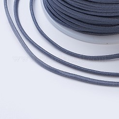 弾性コード  外側のポリエステルとラテックスの芯  スレートグレイ  2mm  約50m /ロール&nbsp;EW-WH0001-61-2MM
