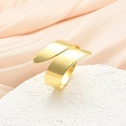 女性のための調節可能な真鍮の指輪  ラックめっき  カドミウムフリー＆鉛フリー  長持ちメッキ  ラックめっき  18KGP本金メッキ  21.5mm  内径：19.5mm&nbsp;RJEW-M064-02G