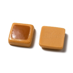 不透明樹脂ビスケットカボション  模造食品  砂茶色  正方形  18.5x18x5mm&nbsp;RESI-WH0035-41A