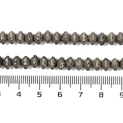 電気メッキされた天然溶岩岩ビーズ連売り  ロンデル  ソーサービーズ  グレーメッキ  6x4mm  穴：1mm  約94個/連  15.94''（40.5センチメートル）&nbsp;G-A234-F02-01H