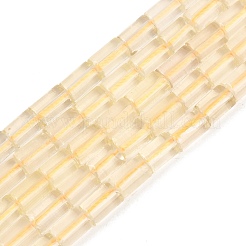 加熱された天然レモンクォーツビーズ連売り  コラム  多面カット  7.5~9x5~5.5mm  穴：0.7~0.8mm  約48個/連  15.35''（39センチメートル）&nbsp;G-F832-B01-01