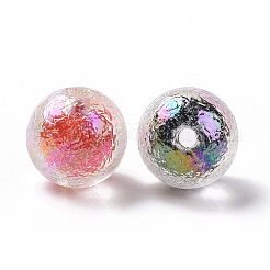 透明なアクリルビーズ  二層ビーズ  ラウンド  ミックスカラー  16x15mm  穴：2.5mm&nbsp;OACR-P011-09N