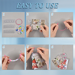 DIYバッジホルダー作成キット  201個のステンレススチールワイヤーケーブルキーホルダーを含む  アクリルビーズ  プラスチック製IDカードホルダー  ミックスカラー  13~13.5x8mm  穴：6mm&nbsp;DIY-NB0015-30