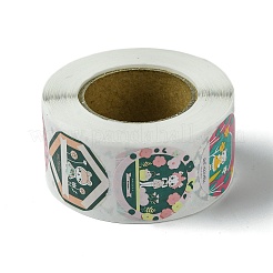 漫画の模様の紙のギフトステッカーロール  DIYスクラップブッキング用ラウンド  人間  25mm  500本/ロール。&nbsp;DIY-R083-03C