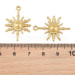 304ステンレスペンダント  太陽のチャーム  イオンプレーティング（ip）  18KGP本金メッキ  26x19x2mm  穴：1.8mm&nbsp;SA-CBA1839-05G