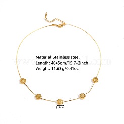 女性用304ステンレススチール製リンクサーペンタインチェーンネックレス  ゴールドカラー  シェル形状  15.75インチ（40cm）&nbsp;WGD381E-04