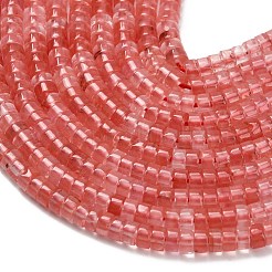 チェリークォーツガラスビーズ連売り  ディスク  ヒシビーズ  4x2~2.5mm  穴：0.7mm  約158~160個/連  14.96''~15.16''（38~38.5センチメートル）&nbsp;G-Z110-A28-2x4mm