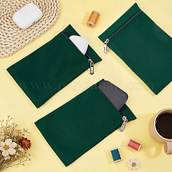 キャンバス布ジッパーバッグ  長方形  衣服縫製用の合金金具付き  ダークスレートグレー  20x12.5x0.2cm&nbsp;ABAG-WH0077-09B-07