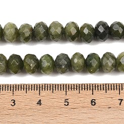 天然中国南部翡翠ビーズ連売り  ロンデル  多面カット  8~8.5x5~6mm  穴：1mm  約68~76個/連  14.96~15.35''（38~39センチメートル）&nbsp;G-C259-A31-5x8mm