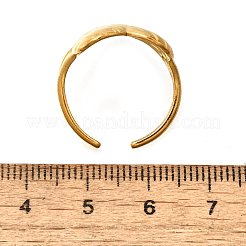 304ステンレススチールオープンカフリング  ハート  18KGP本金メッキ  18mm  調整可能&nbsp;RJEW-M072-12G