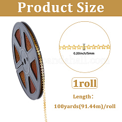 花のペットのスパンコールのリボン  スパンコールトリム  衣類アクセサリー  ゴールド  5mm  約100ヤード/ロール&nbsp;OCOR-CY0004-68A-01