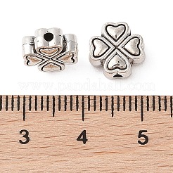 チベット風合金ビーズ  カドミウムフリー＆鉛フリー  コルバー  アンティークシルバー  9.5x9.5x4.5mm  穴：1.6mm  約735個/1000g&nbsp;FIND-C060-029AS