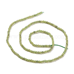 天然オリーブヒスイビーズ連売り  多面カット  ラウンド  2mm  穴：0.6mm  約180個/連  15.35''（39~39.6センチメートル）&nbsp;G-D463-13A