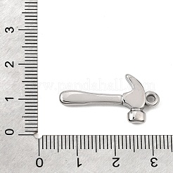 304ステンレスペンダント  ハンマーチャーム  ステンレス鋼色  27x14x3mm  穴：2.5mm&nbsp;SA-CBA0563-31P