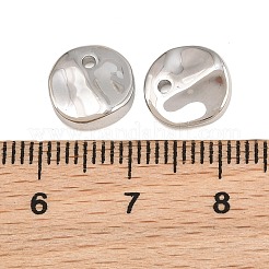 真鍮製チャーム  フラットラウンドのチャーム  ラックめっき  長持ちメッキ  鉛フリー＆カドミウムフリー  プラチナ  10x3mm  穴：1.4mm&nbsp;KK-CBA78C7-40P