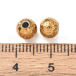 304ステンレススチールスペーサービーズ  イオンプレーティング（ip）  テクスチャラウンド  18KGP本金メッキ  6mm  穴：1.6mm&nbsp;STAS-L318-07G-02