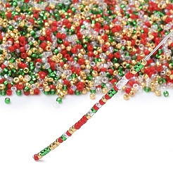 4色15/0個 クリスマス トーホー ラウンドシードビーズ  557 & 161 & 27b & 45a  ミックスカラー  1.5mm  穴：0.7mm  約15000個/50g&nbsp;SEED-X0058-30