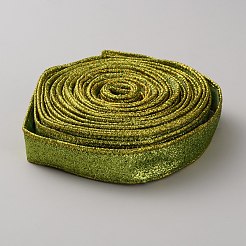 25ヤードのベルベットリボン  ギフト装飾アクセサリー  緑黄  1-1/8インチ（27mm）  約25.00ヤード（22.86m）/ロール&nbsp;OCOR-WH0077-131