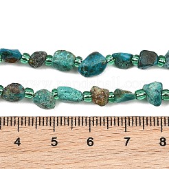 天然石クリソコラビーズ連売り  ナゲット  6~10x6~8.5x3.5~5.5mm  穴：0.8mm  約43~49個/連  15.75''（40センチメートル）&nbsp;GG-CBA3A44-C07-01