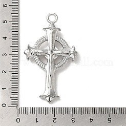 合金とルビーのラインストーンの大きなペンダント  クロスチャーム  プラチナ  52x30.5x6.5mm  穴：3.5mm&nbsp;FIND-G067-15E-P