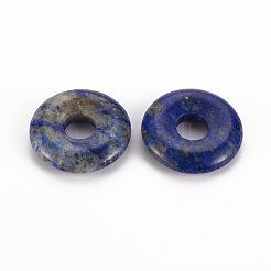 天然石ラピスラズリペンダント  ドーナツ/円盤  18x4.5~5.5mm  穴：5.5mm&nbsp;G-T122-66N