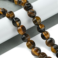 天然石タイガーアイビーズ連売り  多面カット  ラウンド  10mm  穴：1.3mm  約40個/連  16.14~16.22''（41~41.2センチメートル）&nbsp;G-H023-A12-01
