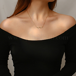 女性用中空台形304ステンレススチールペンダントネックレス  18KGP本金メッキ  17.72インチ（45cm）&nbsp;TK1398-1