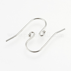 925スターリングシルバーピアスフック  プラチナ  20x12x1.5mm  ピン：0.9mm&nbsp;STER-K037-011