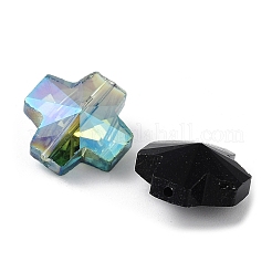 電気メッキガラスビーズ  ABカラー  多面カットクロス  ミックスカラー  14x14x8mm  穴：1.2mm&nbsp;GLAA-D016-19