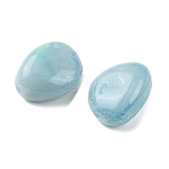 不透明なアクリルビーズ  ナゲット  ライトブルー  17~18x13~13.5x8~8.5mm  穴：1.4mm  393個/ 500g&nbsp;OACR-Z036-02I