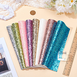 1袋 PVCレザー生地  DIYクラフト用品用  長方形  ミックスカラー  210x150x1mm  8個/袋&nbsp;DIY-CL0002-43B