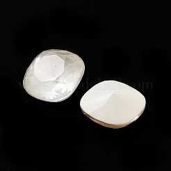 K9ガラスラインストーンカボション  ポイントバック＆バックメッキ  多面カット  正方形  クリスタル  10x10x5mm&nbsp;RGLA-M016-F01-002DE
