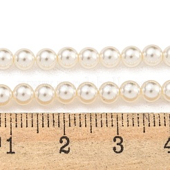 ガラスパールビーズ連売り  ラウンド  ビスク  4mm  穴：0.5mm  約100個/連  15.55''（39.5センチメートル）&nbsp;HY-G002-01B-02
